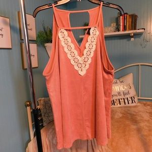 pink suede tank